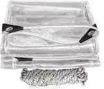 Wasserdicht Transparent Plane mit ösen Balkon Regenschutz 2x3M(BxL), Durchsichtig seitenteile pav...