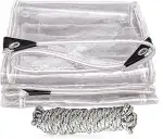 Wasserdicht Transparent Plane mit ösen Balkon Regenschutz 2x3M(BxL), Durchsichtig seitenteile pav...