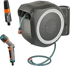 Gardena Wand-Schlauchbox RollUp L (weiß) 30 m exklusiv für Amazon: Schwenkbare S