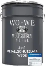 WO-WE Metallschutzlack 4in1 Metalllack Metallfarbe Metallschutzfarbe W908 Anthrazitgrau - 5L