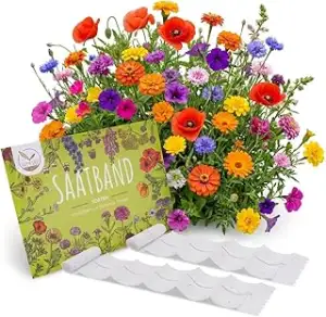 HappySeed 2X Saatteppich Blumensamen Balkonkasten Mischung - Farbenfrohe Blumen 