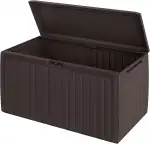 Casaria® Gartenbox Auflagenbox abschließbar Braun 290L UV-beständig Haltegriffe Rollen Verschluss...