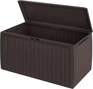 Casaria® Gartenbox Auflagenbox abschließbar Braun 290L UV-beständig Haltegriffe Rollen Verschluss...