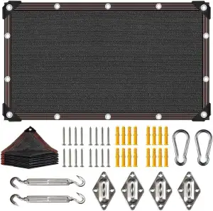 Schattierungsnetz mit Osen 3x4m, Sonnensegel Rechteckig mit Befestigungs, Schatt