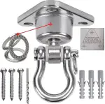 360°Drehbar Schaukelhaken,Mit leichtgängigem Schwenklager Edelstahl Schwerlast Deckenhaken Hängesessel,675 kg Kapazität für Hängematten,Slingtrainer,Yoga,Schaukel,Sandsäcke