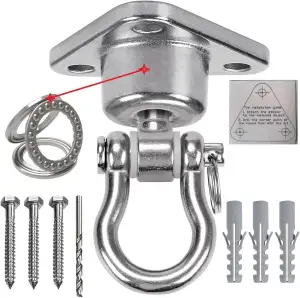 360°Drehbar Schaukelhaken,Mit leichtgängigem Schwenklager Edelstahl Schwerlast D