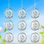 Vaskula 3 Stück Vogelabwehr Windspiel Runden Reflektierende 3D Edelstahl Windspiele für Draußen H...