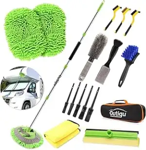 17-Teiliges Auto Reinigungsset 62 Zoll Waschbürste mit Teleskopstiel, Autowaschb