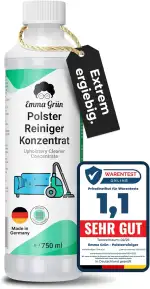 Emma Grün® Polsterreiniger Konzentrat für Sofa, Teppich, Matratze & Autositze 750ml – Reiniger für Nasssauger, Waschsauger & Teppichreiniger – Textilreiniger gegen hartnäckige Flecken & Gerüche