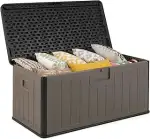 COSTWAY Gartenbox 378 L, Auflagenbox Wasserdicht für Garten mit Abschließbarem Deckel, Aufbewahru...