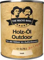 Outdoor Holzöl - 0,75 L - Teak - Premium Holzschutz für Außen - Nachhaltiges Pflegeöl mit UV-Schu...