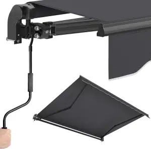 SONGMICS Gelenkarmmarkise, Markise mit Handkurbel, Balkon Sonnenschutz, UPF 50+,