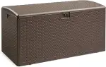 Amazon Basics Box zur Aufbewahrung und Organisation für den Außenbereich, Terrasse, 375 l, braun