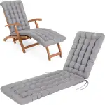 Auflage für Deckchair 180x50 cm - Bequeme Liegestuhl Auflage, 8 cm Dick - Waschbar bis 95°C, Orthopädisch, Wetterfest - Made in Germany (180x50 cm, Hellgrau)