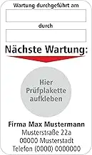 Grundplakette für Wartung durchgeführt/nächste Wartung mit Firmendruck 500 Stück 50 x 85 mm
