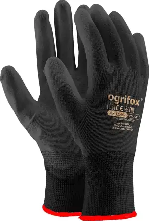 Ogrifox Unisex BB Schutzhandschuhe, Schwarz, Größe 8 (24 Paar)