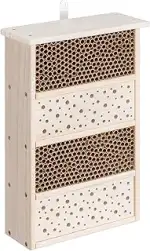 Navaris Insektenhotel aus Holz - Naturbelassenes Insekten Hotel für Fluginsekten - für Bienen Mar...