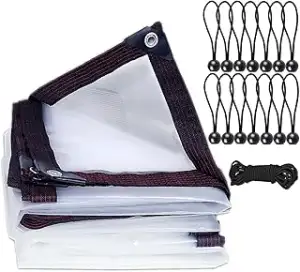 2x4m wasserdicht Transparent Plane mit ösen,abdeckplane baufolie,Regenschutz Win