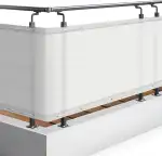 Sol Royal Balkon Sichtschutz PES SolVision PB2 90x500 cm Weiß - Balkonumspannung mit Ösen & Kordel, wasserabweisend & witterungsfest - blickdichte Balkonbespannung 160 g/m² mit UV-Schutz