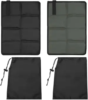 2 Stück Sitzkissen Outdoor, 45 x 35 cm Thermo Sitzkissen Faltbar mit Aufbewahrun