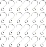 160 Stück S Form Mini Haken Edelstal Drehbare S-Haken Vorhanghaken Stabile Clips zum Aufhängen für Kristall Perlen Vorhang Gardinen Windspiele Blumentöpfe Lichter Aufhänger Foto Deko (Silber)