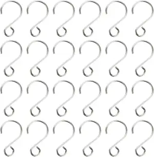 160 Stück S Form Mini Haken Edelstal Drehbare S-Haken Vorhanghaken Stabile Clips zum Aufhängen für Kristall Perlen Vorhang Gardinen Windspiele Blumentöpfe Lichter Aufhänger Foto Deko (Silber)