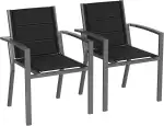 Devoko Gartenstuhl Set 2, stapelbarer Aluminium-Esszimmerstuhl, max. Belastung 160 kg, Balkonstuh...