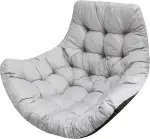 Hängesessel Kissen, Polster, Auflage für Polyrattan & Rattan Hängeschaukel, Sitzauflage für Hängekorb - Runde Sitzkissen - Rückenkissen für Hängesitz - Indoor & Outdoor - Asche Ökoleinen