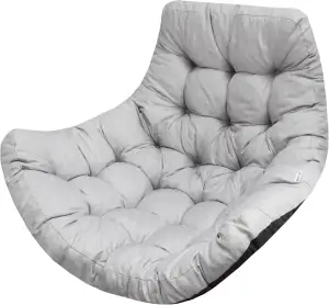 Hängesessel Kissen, Polster, Auflage für Polyrattan & Rattan Hängeschaukel, Sitzauflage für Hängekorb - Runde Sitzkissen - Rückenkissen für Hängesitz - Indoor & Outdoor - Asche Ökoleinen
