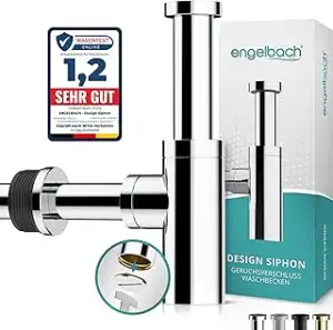 Engelbach® Design Siphon für Waschbecken & Waschtisch - Mit Reinigungsöffnung - Universal Abfluss...