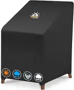 Zettum Abdeckhauben für Stühle 1 Stücke, Stapelstühle Abdeckung Wasserdicht und Winterfest, 600D ...