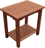 Beistelltisch Balkon 50cm x 35cm x 50cm Santa Cruz Ablagetisch Abstelltisch Blumentisch Braun, Wohnzimmertisch, Blumentisch, Holztisch, Blumenhocker, Balkontisch