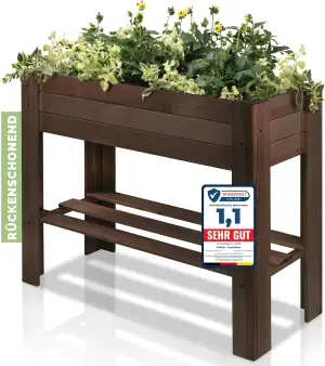 PATKAR Hochbeet Holz [RÜCKENSCHONENDE HÖHE] - Premium hochbeet Balkon oder Garte