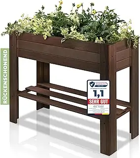 PATKAR Hochbeet Holz [RÜCKENSCHONENDE HÖHE] - Premium hochbeet Balkon oder Garten (Made in Europe...