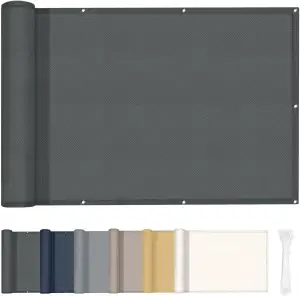 HENG FENG Balkon Sichtschutz 90x400cm, Wasserdicht, Wetterfest und 95% UV-Schutz