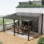 OC Orange-Casual Terrassenüberdachung, 3x4m Pergola, Anti-UV Carport mit Sonnendach aus PE-Platte...