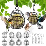 Meisenknödelhalter, 4 Stück Meißenknödelhalter Vogelfutterstation, Futterspender Vögel, Metall Vogelfutterspender Wildvögel zum Aufhängen mit S-Förmigen HakenV für Wildvögel Garten Durchmesser 7cm