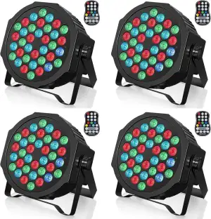 4 PCS 36W Akku Bühnenlicht, RGB Wiederaufladbar LED Par Licht mit Fernbedienung 