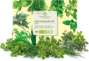 BIO Kräutersamen Set - Küchenkräuter Anzuchtset aus biologischem Anbau ideal für