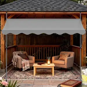 Verdego Klemmmarkise 300 x 120 cm, Markise Balkon ohne Bohren mit Handkurbel, So