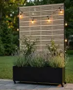 Hochbeet Metall mit Sichtschutz, Pflanzbeet Pflanzkübel Pflanzkasten Frühbeet Gartenbeet Blumenka...