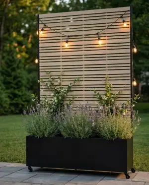 Hochbeet Metall mit Sichtschutz, Pflanzbeet Pflanzkübel Pflanzkasten Frühbeet Ga