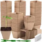 JAADU Anzuchttöpfe 100 Stück Anzuchttöpfe Biologisch Abbaubare 8CM, Aussaattöpfe mit 100 Stück Pf...