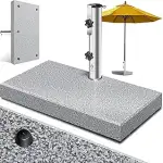 KESSER® Granit Sonnenschirmständer mit Edelstahlrohr, Hochwertiger Schirmständer Rechteck Sockel ...