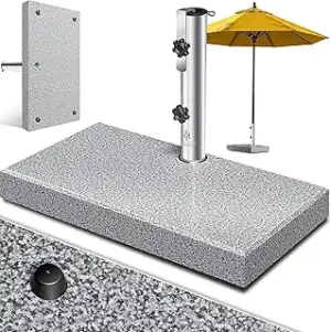 KESSER® Granit Sonnenschirmständer mit Edelstahlrohr, Hochwertiger Schirmständer