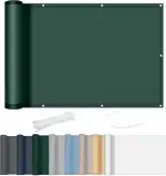 AXT SHADE Balkon Sichtschutz Wetterfest 90x600cm Balkonverkleidung Balkonabdeckung Balkonbespannung Blickdichte Windschutz und UV-Schutz mit Kabelbinder für Balkongeländer-Grün