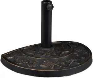 Relaxdays Sonnenschirmständer halbrund, wetterfest, schwer, Garten & Terrasse, S