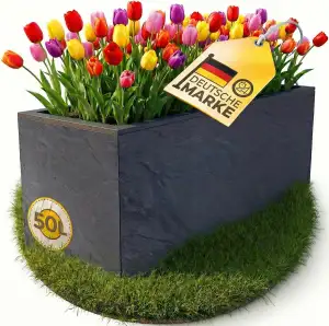 Ondis24 Pflanzkübel Vulkano, 50L Pflanzvolumen, rechteckig, Blumenkasten mit Was