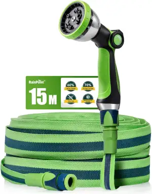 RAINPOINT Gartenschlauch Flexibel 15m, Leichtgewicht-Wasserschlauch mit TPE-Inne