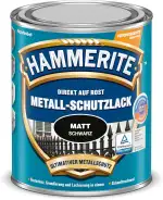 Hammerite Metallschutzlack Matt, 3in1- Rostschutz, Schwarz, 750 ml